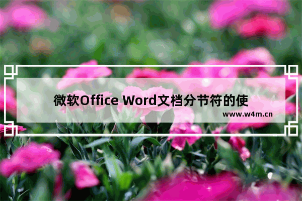 微软Office Word文档分节符的使用方法