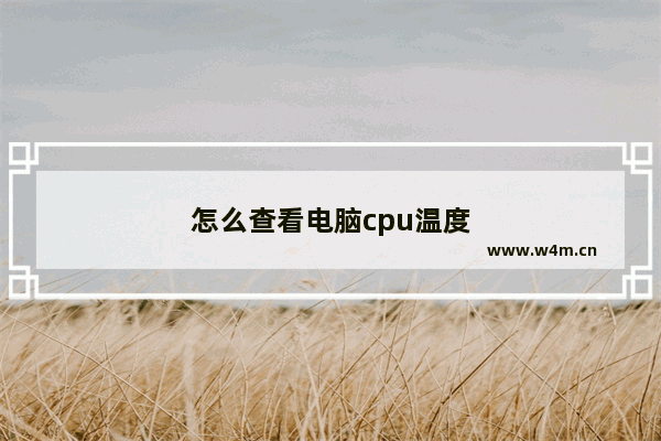 怎么查看电脑cpu温度