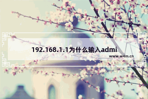 192.168.1.1为什么输入admin进不去