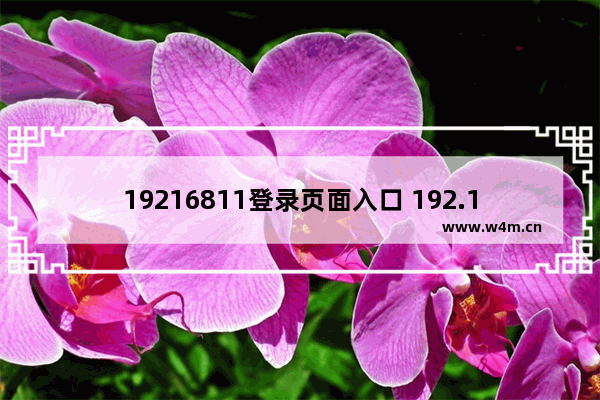 19216811登录页面入口 192.168.1.1 登录入口