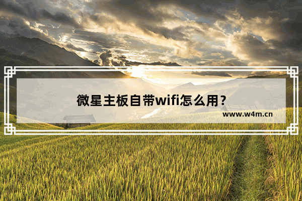 微星主板自带wifi怎么用？