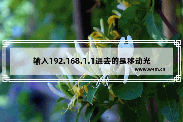 输入192.168.1.1进去的是移动光猫解决方法