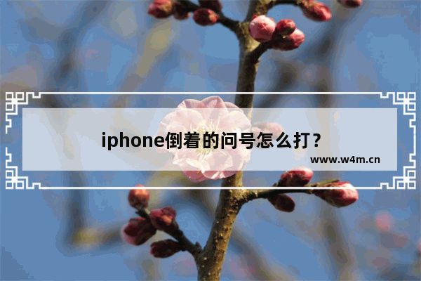 iphone倒着的问号怎么打？