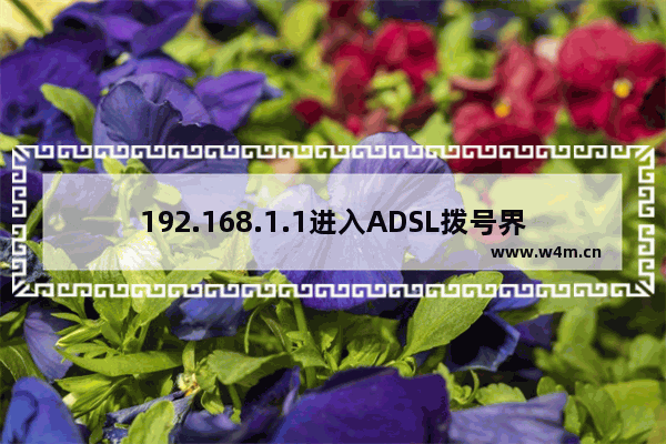 192.168.1.1进入ADSL拨号界面