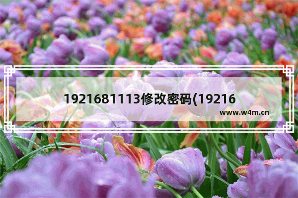 1921681113修改密码(19216812修改密码入口)