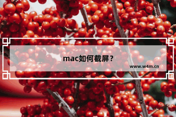 mac如何截屏？