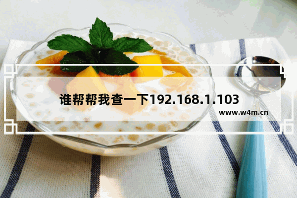 谁帮帮我查一下192.168.1.103这个IP这个IP每天都要我..