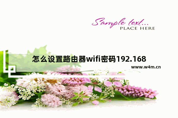 怎么设置路由器wifi密码192.168.1.1（wifi密码管理员密码在哪里看）