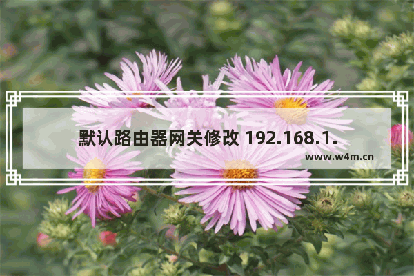 默认路由器网关修改 192.168.1.1设置地址更改教程