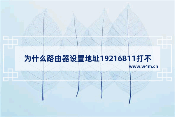 为什么路由器设置地址19216811打不开？