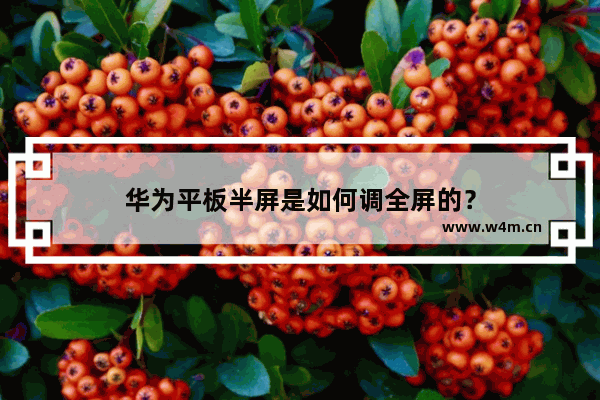 华为平板半屏是如何调全屏的？