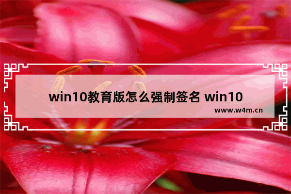 win10教育版怎么强制签名 win10教育版