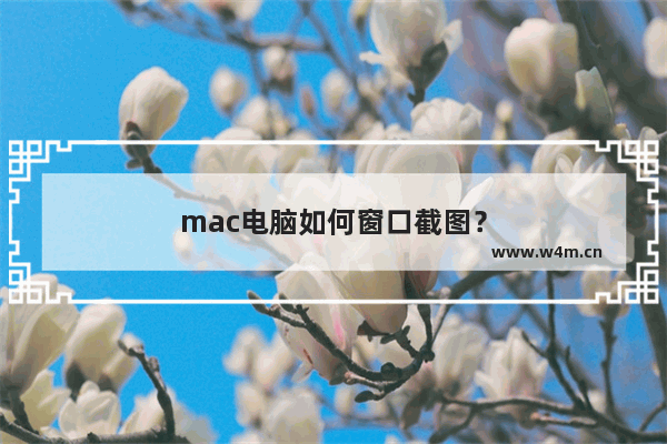 mac电脑如何窗口截图？