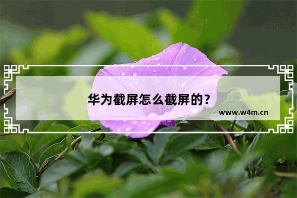 华为截屏怎么截屏的？