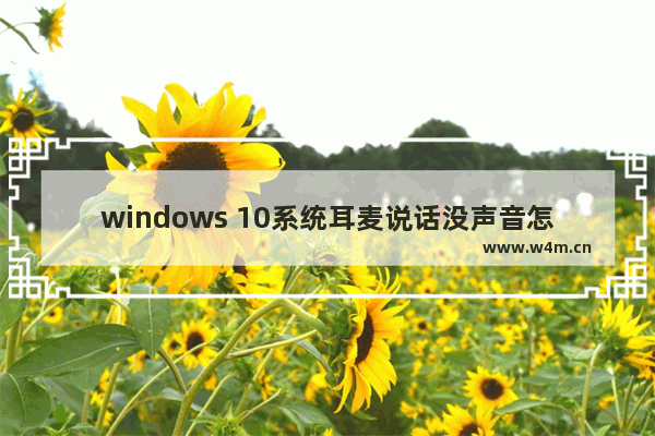 windows 10系统耳麦说话没声音怎么办？