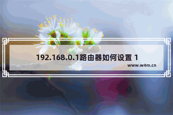 192.168.0.1路由器如何设置 192.168.0.1路由器设置步骤