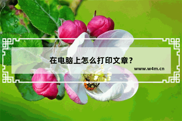 在电脑上怎么打印文章？