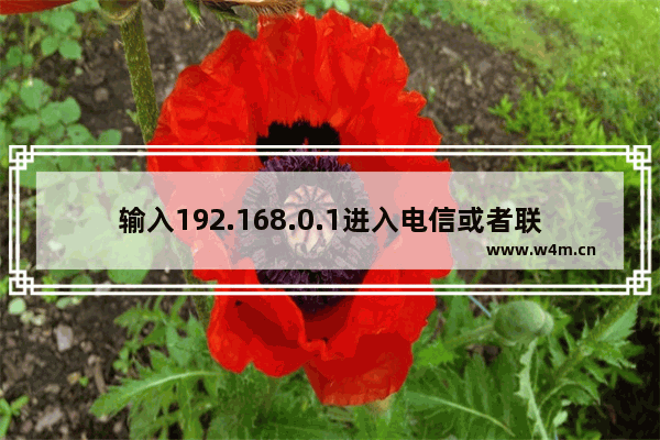 输入192.168.0.1进入电信或者联通的界面怎么办