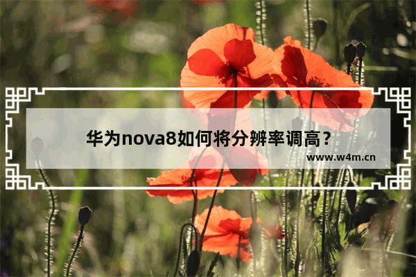 华为nova8如何将分辨率调高？