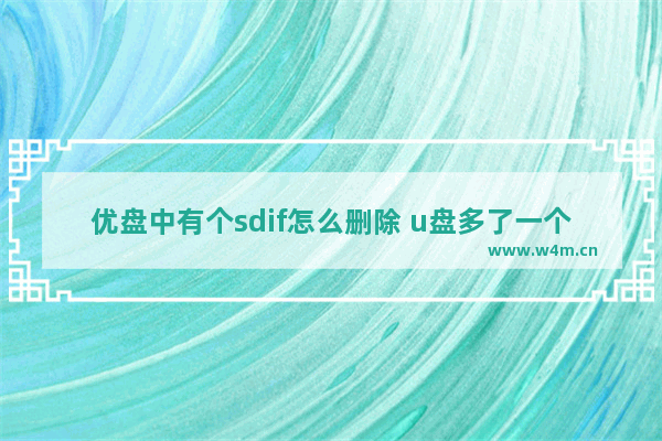 优盘中有个sdif怎么删除 u盘多了一个efi怎么删除