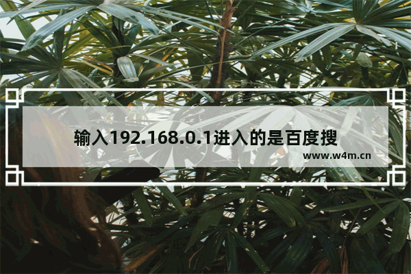 输入192.168.0.1进入的是百度搜索页面？