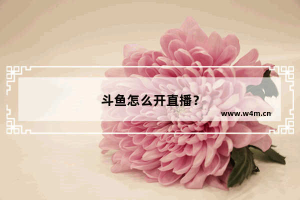 斗鱼怎么开直播？