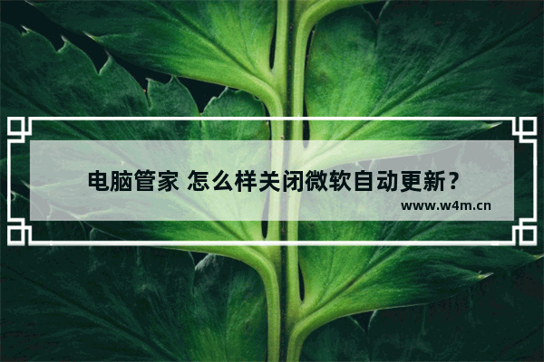 电脑管家 怎么样关闭微软自动更新？