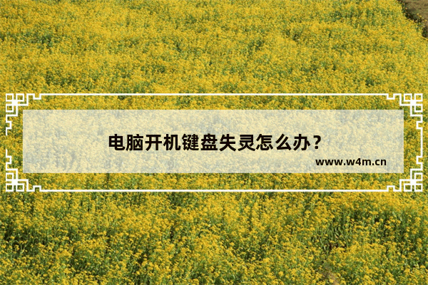 电脑开机键盘失灵怎么办？