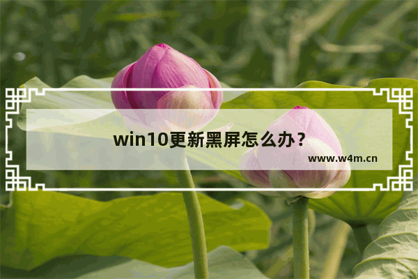 win10更新黑屏怎么办？