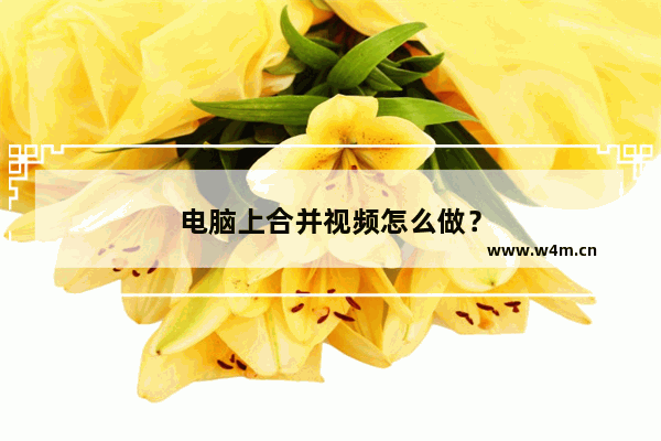 电脑上合并视频怎么做？