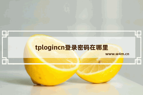 tplogincn登录密码在哪里