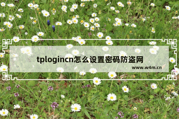 tplogincn怎么设置密码防盗网