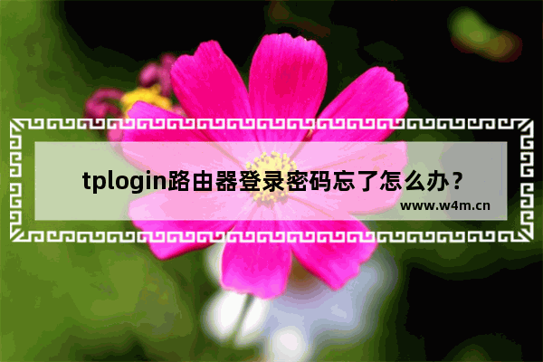 tplogin路由器登录密码忘了怎么办？