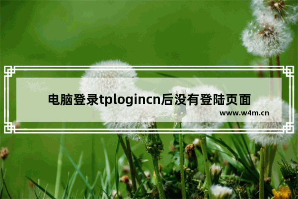 电脑登录tplogincn后没有登陆页面