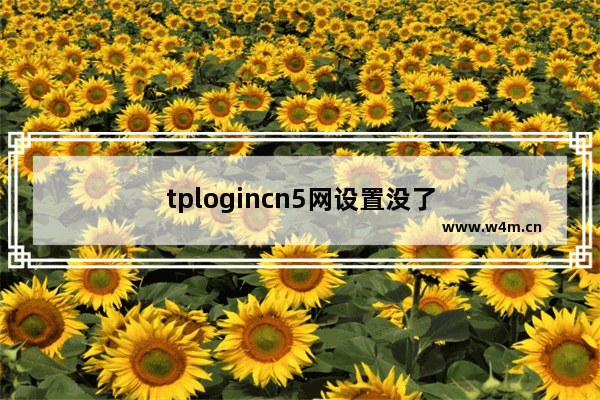 tplogincn5网设置没了