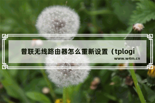 普联无线路由器怎么重新设置（tplogincn管理员登录页面的方法）