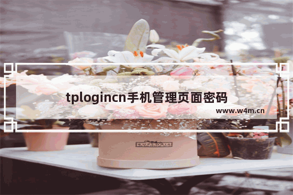 tplogincn手机管理页面密码