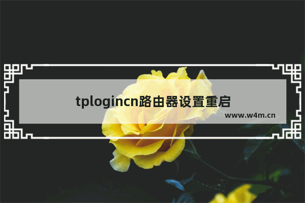 tplogincn路由器设置重启