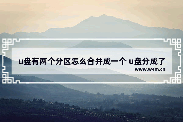 u盘有两个分区怎么合并成一个 u盘分成了两个区如何合并成一个区