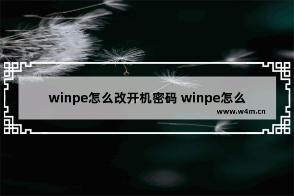 winpe怎么改开机密码 winpe怎么修改密码