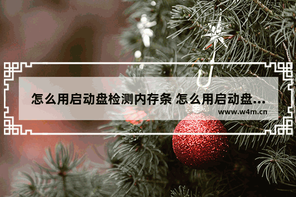 怎么用启动盘检测内存条 怎么用启动盘检测内存条好坏