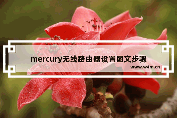 mercury无线路由器设置图文步骤