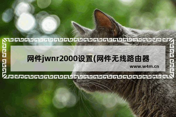 网件jwnr2000设置(网件无线路由器怎么设置)