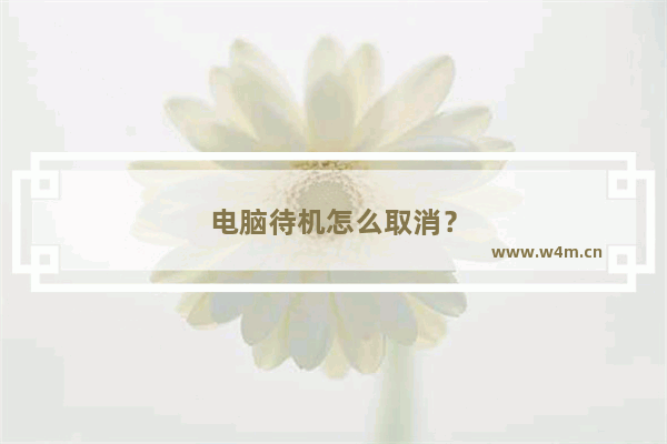 电脑待机怎么取消？