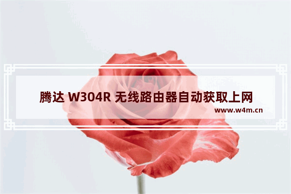 腾达 W304R 无线路由器自动获取上网设置