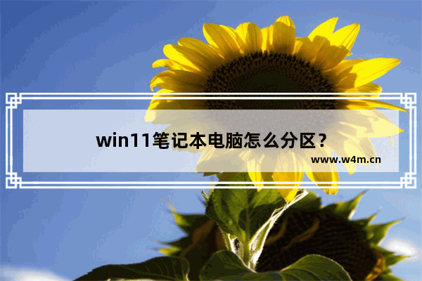 win11笔记本电脑怎么分区？