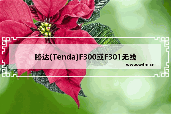 腾达(Tenda)F300或F301无线路由器设置上网