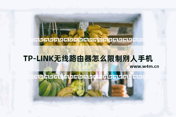 TP-LINK无线路由器怎么限制别人手机的网速