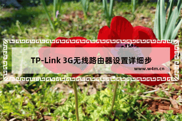 TP-Link 3G无线路由器设置详细步骤