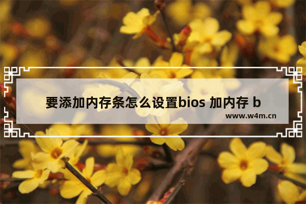 要添加内存条怎么设置bios 加内存 bios设置